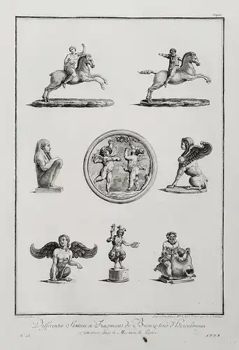 Differentes Statues et Fragments de Bronze tires d'Herculanum - Herculaneum Ercolano Statue statues Portici Mu