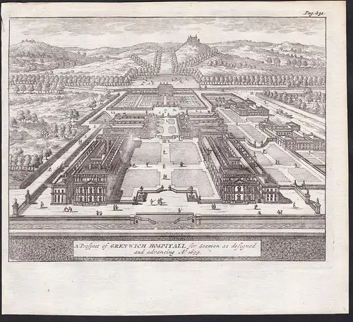 A Prospect of Grenwich Hospitall for Seamen as designed and adrancing A. 1699. - Greenwich Hospital London Roy