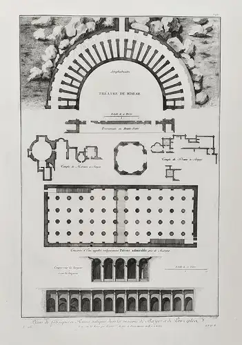 Plan de Fabriques et Ruines antiques dans les environs de Bayes et de Pouzzoles - Baiac Pozzuoli Campania Roma