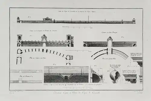 Elevations Coupes et Plans du Cirque de Caracalla - Circo di Massenzio Circus of Maxentius Roma Rom Rome Antik