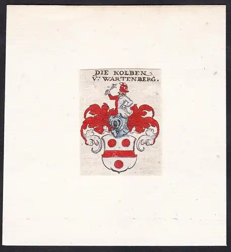 Die Kolben v: Wartenberg - Kolb von Wartenberg Wappen Adel coat of arms heraldry Heraldik