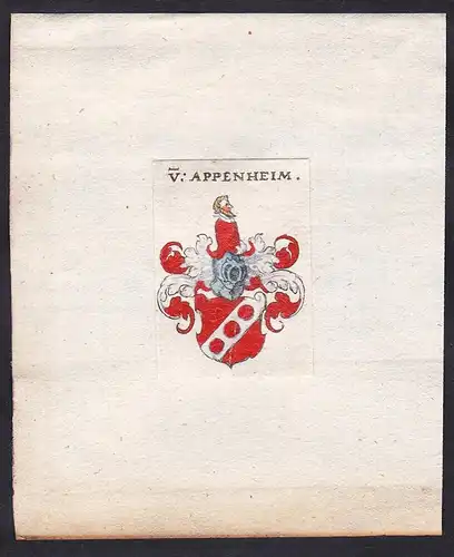 V: Appenheim - Apenheim Appenheim Wappen Adel coat of arms heraldry Heraldik