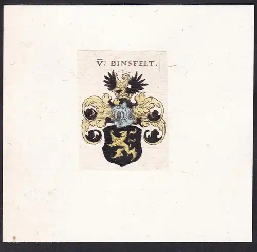 V: Binsfelt - Binsfeld Binsfelt Wappen Adel coat of arms heraldry Heraldik