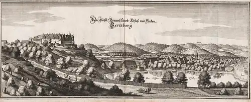 Das fürstl. Brauns. Lüneb. Schloss und  Flecken Hertzberg - Herzberg am Harz / Schloss - LK Göttingen Niedersa