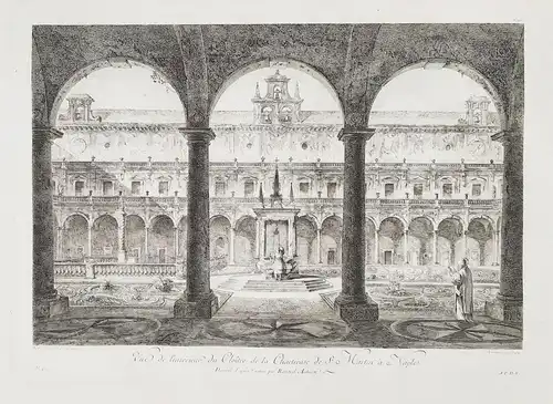Vue de l'Interieur du Cloitre de la Chartreuse de St. Martin a Naples - Napoli Certosa di San Martino Campania