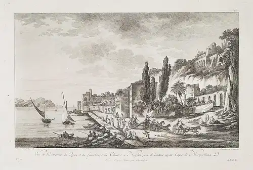 Vue de l'Extremité du Quay et du Fauxbourg de Chiaia a Naples...  - Napoli Campania Italia Italy Italien