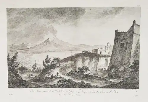 Vue d'une partie de la Ville et du Golfe de Naples, prise du Chateau St. Elme. - Napoli veduta Panorama Italia