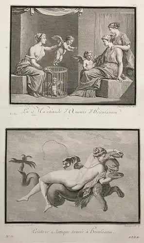 La Marchande d'Amours d'Herculanum / Peinture Antique trouvee a Herculanum - Ercolano Herculaneum paintings an