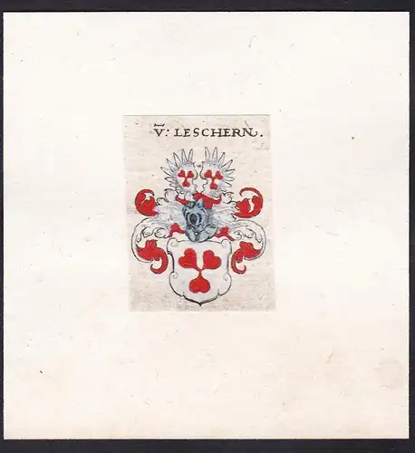 V. Leschern - Lescher Wappen Adel coat of arms heraldry Heraldik