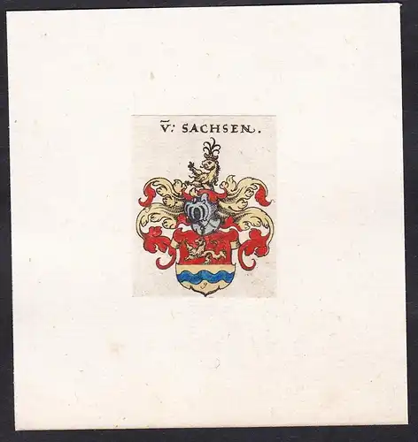 V. Sachsen - Von Sachsen Wappen Adel coat of arms heraldry Heraldik