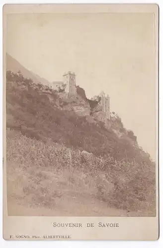 Souvenir de Savoie - Chateau de Miolans Savoie fortress fort Foto Photo Fotografie photograph albumen