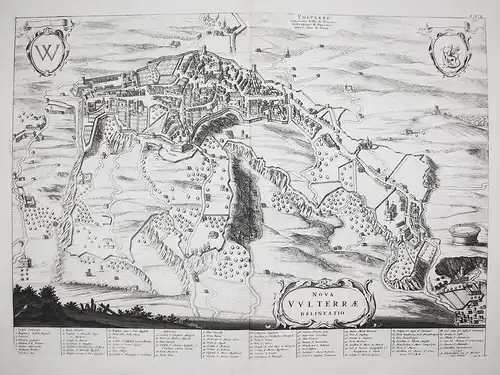 Nova Vulterrae Delineatio - Volterra Toscana Toskana Italy Italia veduta incisione acquaforte