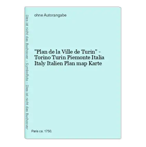 Plan de la Ville de Turin - Torino Turin Piemonte Italia Italy Italien Plan map Karte