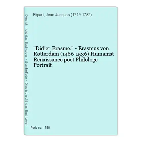 Didier Erasme. - Erasmus von Rotterdam (1466-1536) Humanist Renaissance poet Philologe Portrait