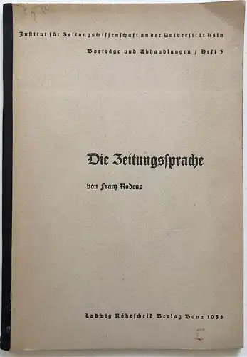 Die Zeitungssprache.