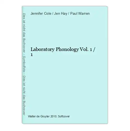Laboratory Phonology Vol. 1 / 1