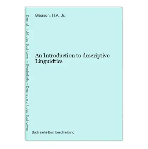 An Introduction to descriptive Linguidtics