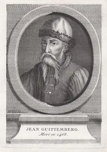 Jean Guittemberg - Johannes Gutenberg Gensfleisch (c. 1400-1468) Erfinder inventor inventeur typographie book