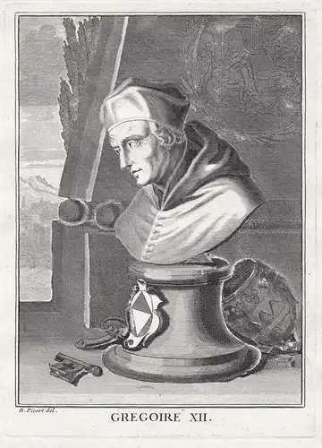 Gregoire XII - Gregoire XII Gregor XII Angelo Correr Papst pope Italy Kupferstich Portrait engraving