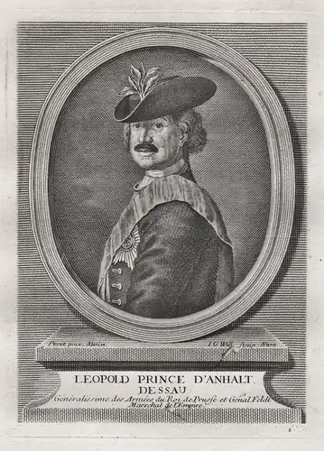 Leopold Prince D'Anhalt Dessau - Leopold I Fürst Anhalt-Dessau (1676-1747) Feldmarschal Portrait