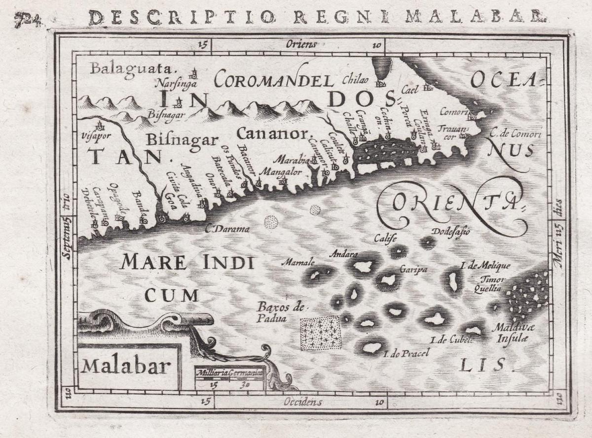 Malabar / Descriptio Regni Malabar South India Malabar Indien map