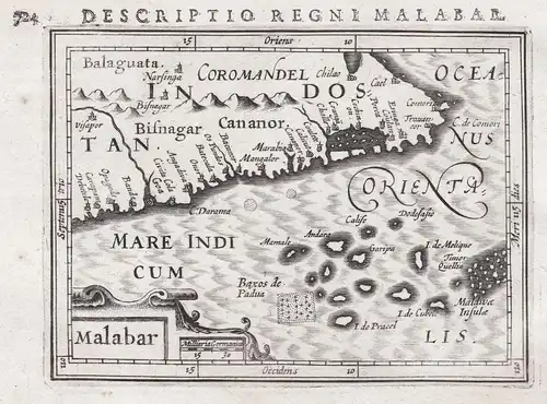 Malabar / Descriptio Regni Malabar - South India Malabar Indien map Karte carte
