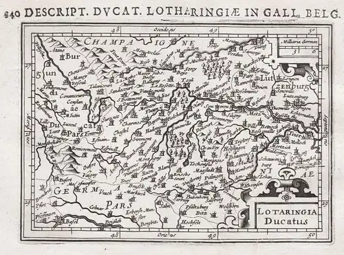 Lotaringia Ducatus / Descript. Ducat. Lotharingiae in Gall. Belg. - Lorraine Lothringen map Karte carte