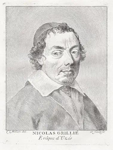 Nicolas Grillié - Nicolas de Grillie (1591-1660) eveque Uzes bishop Portrait