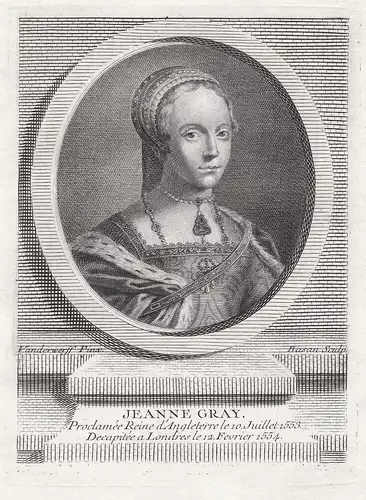 Jeanne Gray - Lady Jane Grey (1536-1554) Königin England Reine Angleterre Portrait