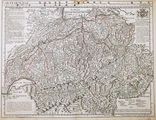 Carte de Suisse, ou sont les Cantons de Zürich, Berne, Lucerne, Uri, Unterwald, Zug, Glaris, Basle, Fribourg,