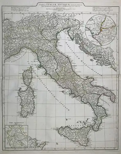 Tabula Italiae Antiquae Geographica - Italia Italy Italien Sicilia Sardegna Corse Corsica