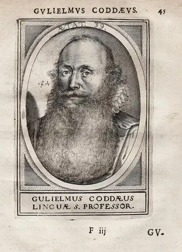Guilielmus Coddaeus - Willem van der Codde (1575-1625) Professor at the University of Leiden Holland Arminiani