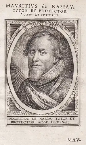 Mauritius de Nassau Tutor et Protector Acad. Leidensis -  Moritz v. Oranien-Nassau (1567-1625) Portrait Maurit