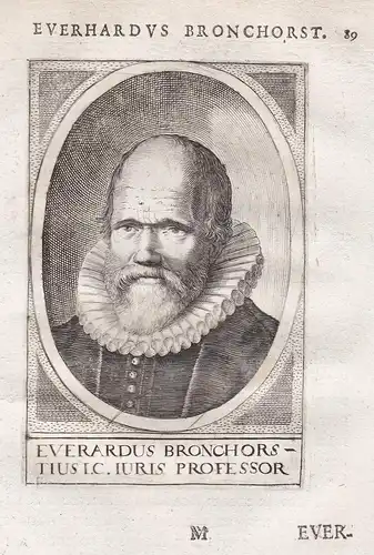 Everardus Bronchorstius I. C. Iuris Professor - Everard van Bronkhort (1554-1627) Deventer Leiden jurist Profe