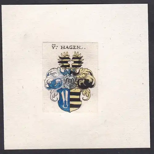 V. Hagen - Wappen Adel coat of arms heraldry Heraldik