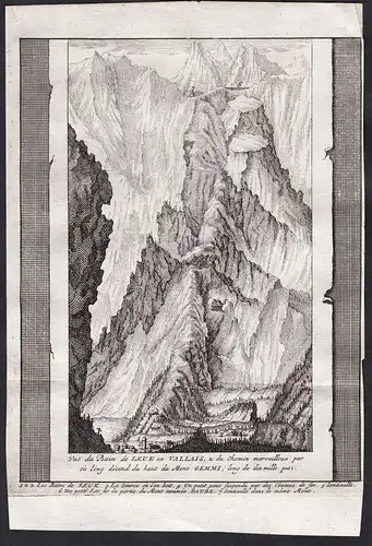 Vue du Bain de Leuk, en Vallais, ... - Leukerbad Leuk Kanton Wallis Schweiz Suisse Original Kupferstich Ruchat