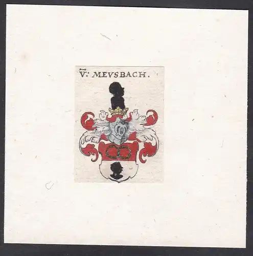 V. Meusbach - Meusebach Wappen Adel coat of arms heraldry Heraldik