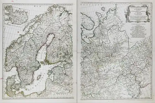 Seconde Partie de la Carte d'Europe contenant le Danemark et la Norwege, La Suéde et la Russie - Scandinavia R