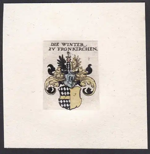 Die Winter zu Fronkirchen - Wappen Adel coat of arms heraldry Heraldik