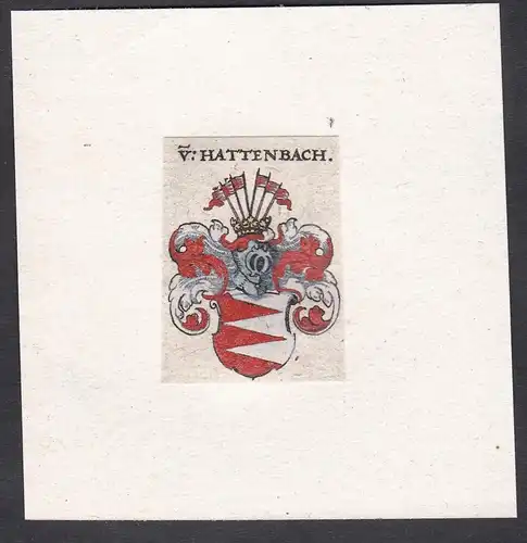 V. Hattenbach - Wappen Adel coat of arms heraldry Heraldik