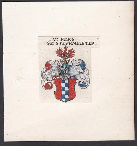V. Fers GE: Steurmeister - Ferß Wappen Adel coat of arms heraldry Heraldik