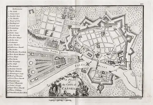 A Plan of the City of Cassel - Kassel Stadtplan Hessen