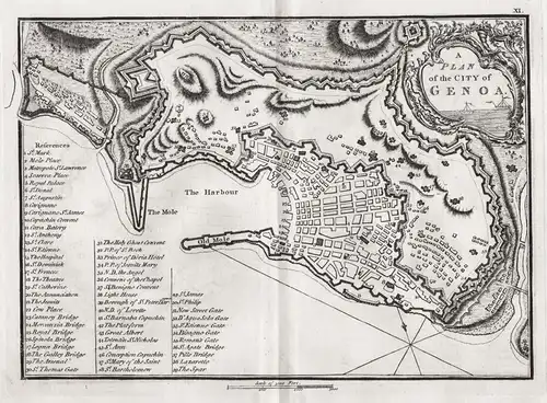 A Plan of the City of Genoa - Genova Genua Liguria Italia Italy Italien