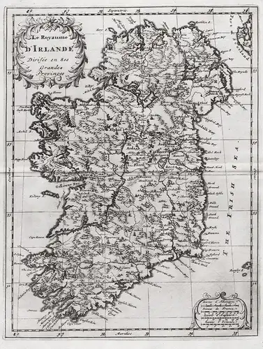 Le Royaume d'Irlande divisée en ses grandes provinces - Ireland Irland island Insel