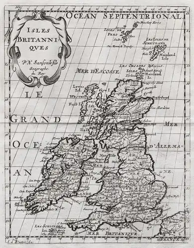 Isles Britanniques - British Isles Great Britain Ireland Großbritannien Irland map Karte carte