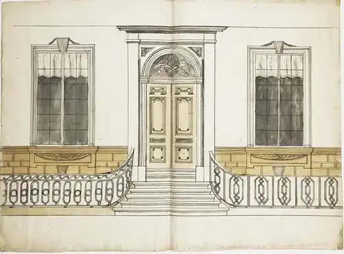 Design for an entrance - front door / Hauseingang Rokoko Rococo Entwurf architecture Architektur dessin