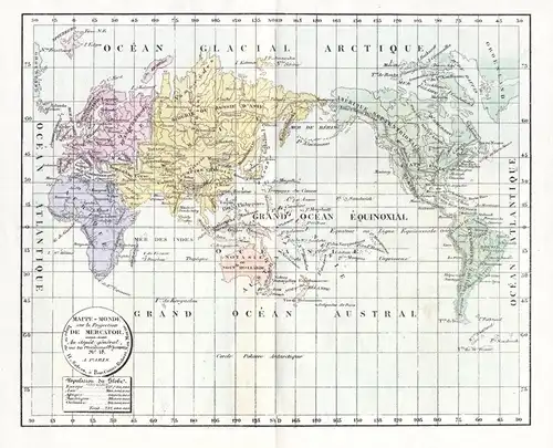 Mappe-Monde sur la Projection de Mercator - World Map Weltkarte
