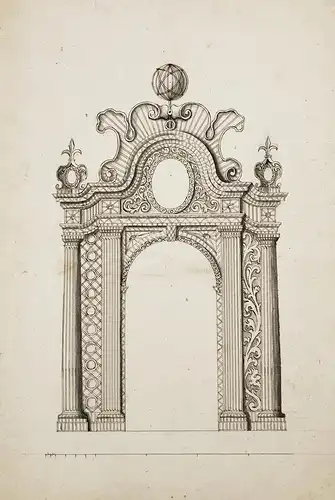 Design for an ephemeral triumphal arch / Triumphbogen Rokoko Rococo Entwurf architecture Architektur dessin