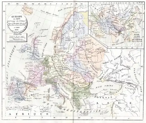 Europe en 1453 - Europe Europa Gutenberg continent Kontinent