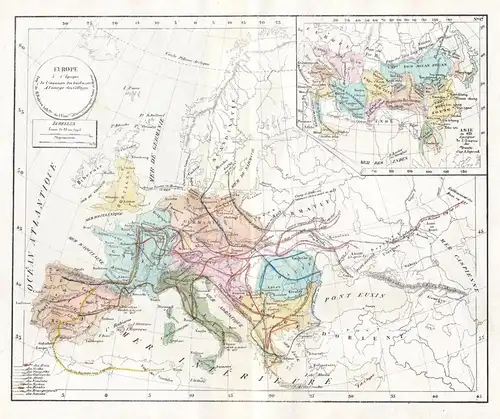 Europe. A l'Epoque de l'invasion des barbares. - Europa Europe invasion Barbars Barbaren